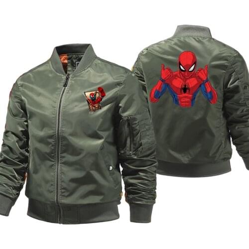 Spiderman jacket Men Flight Jacket Pilot Baseball jackets Male Military Coat Couple Streetwear veste homme