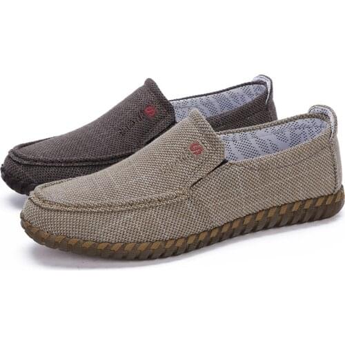 2020 New Mens Advanced Canvas Shoes One Pedal Breathable Canvas Shoes Help Casual Shoes Very Comfortable Driving Shoes