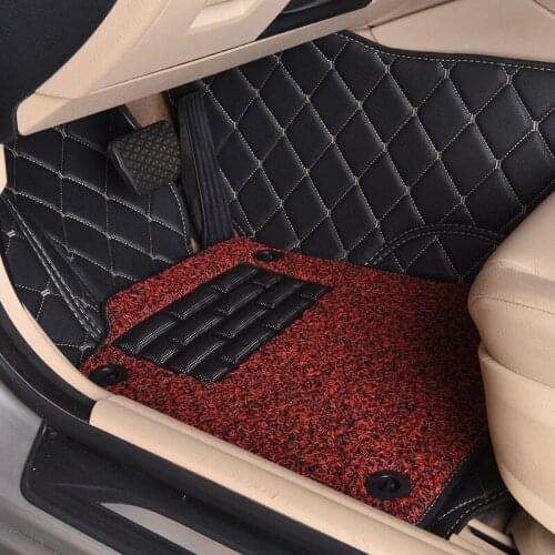 Myfmat custom foot leather car floor mats for Hyundai ROHENS-Coupe tiburon Azera Grand SantaFe RV Verna two layers thick durable