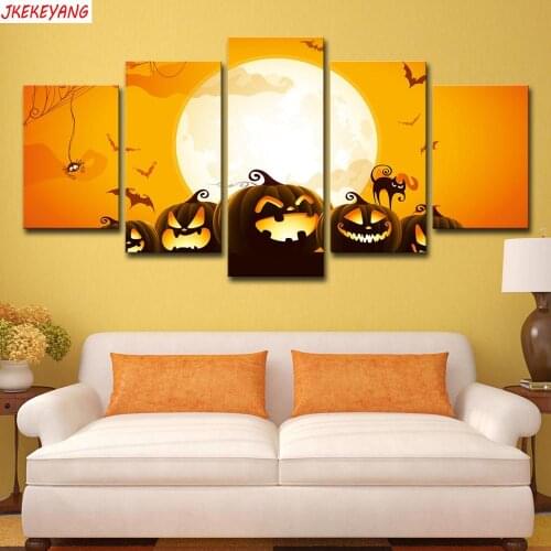 Full Square/Round Drill 5D DIY diamond painting 5pc Halloween scenery Pictures mosaic Diamond Embroidery J2233