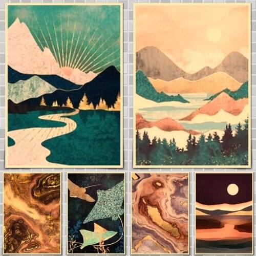 Natural Scenery Movie Poster Wall Stickers For Home Room Bar Decor Art