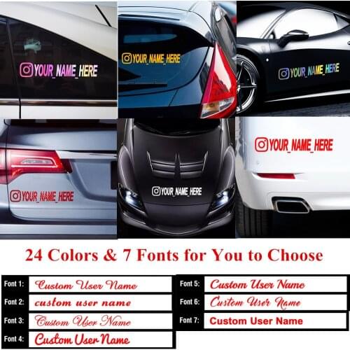 Customize Your Name Here Car Sticker Personalized Name 24 Colours Choose Vinyl Car Styling Body Window Stickers and Decals Decor