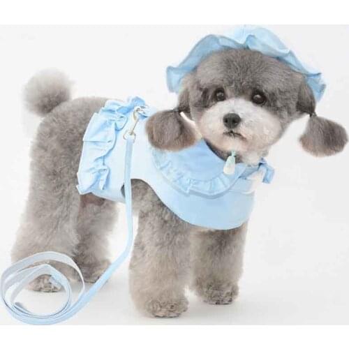 New Soft Cotton Luxury Dog Clothes Summer Small Pet Dog Clothes Harness Vest Puppy Collar Cat Chest Strap Leash For Dog Clothing