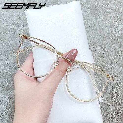 Seemfly Finished Myopia Glasses Women Cat Eye Nearsighted Eyewear Student Clear Lens Eyeglasses -1.0 1.5 2.0 2.5 3.0 3.5 4.0 New
