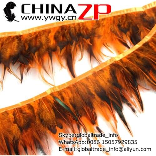 CHINAZP Factory Wholesale Price Orange and Black Chicken Rooster Saddle Feather Trimming
