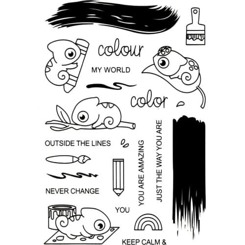 Clear Stamps My Word Color Keep Calm Love Scrapbooking Material HOOK Photo Cards Account Rubber Stamper Transparent Stamp Sellos