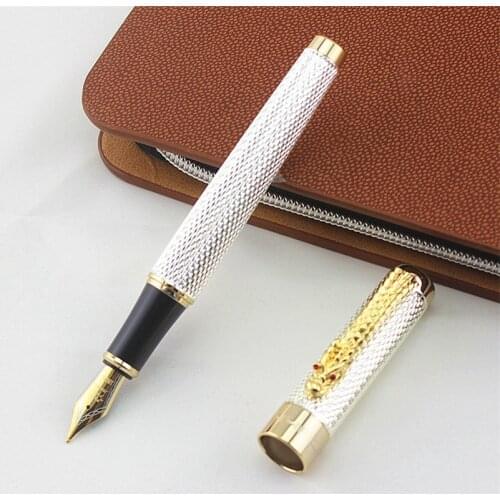Luxury Brand Business Writing Fountain Pen Jinhao 1200 Eastern Dragon Design Metal Ink Pens School Office Stationery Supplies
