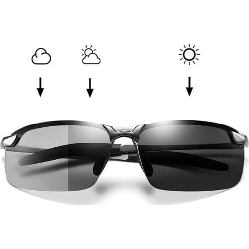 Photochromic Sunglasses Men Polarized Driving Chameleon Glasses Male Change Color Sun Glasses Day Night Vision Driver Goggles