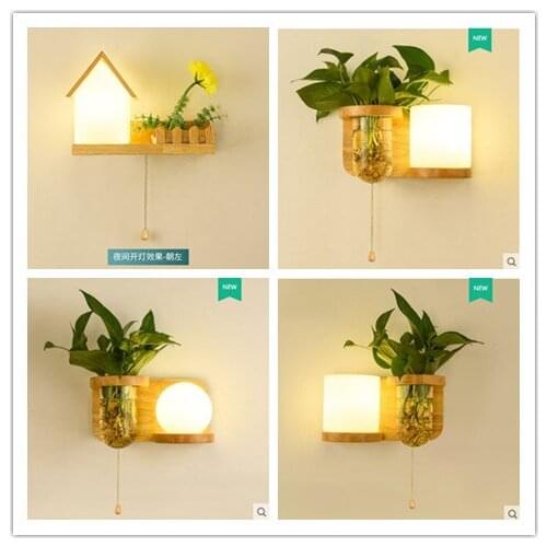 Modern bed wall lamp crystal wall sconce lighting stone wood corridor bedroom corridor wall lamp cabecero de cama espelho