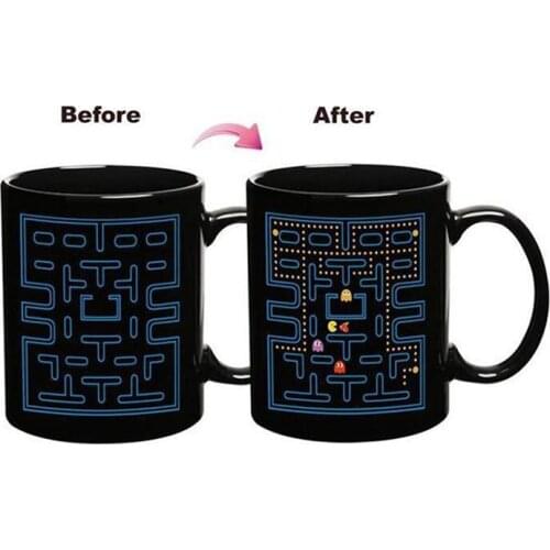 Creative Color Changing Mug 330ml Gluttonous Snake game Heat Sensitive Ceramic Drinkware For Tea Milk Coffee Mugs Cup