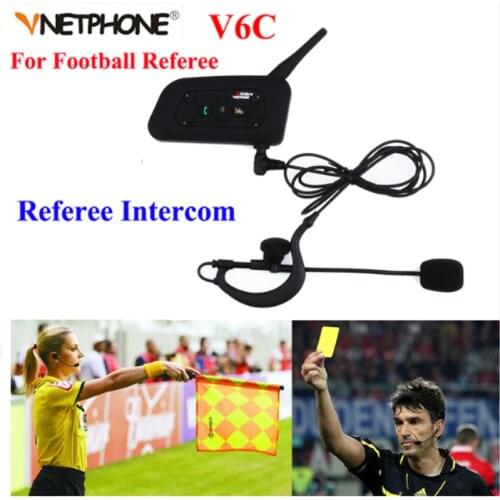 Vnetphone Professional Football Referee Intercom full duplex 1200M Referees headset V6 Wireless BT Intercom Interphone Earpiece