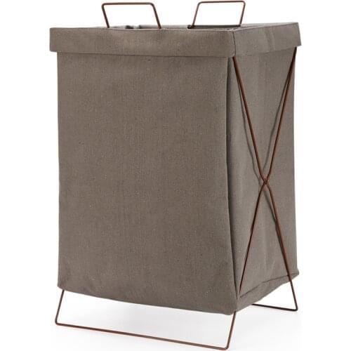 High quality cotton linen Nordic simple support-type laundry basket waterproof moisture-proof foldable laundry bag