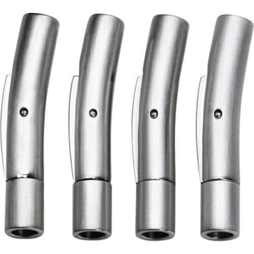 Stainless Steel Clasp Tube For Round Leather Cord Bracelet Connector DIY Jewelry Finding Adjustable Snap Lock End Caps Clasps