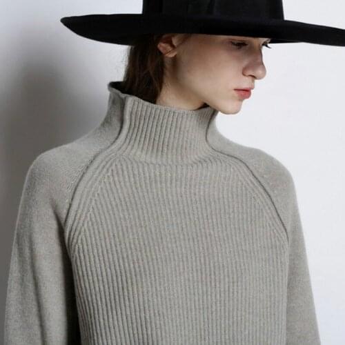 2020 New Autumn and Winter Cashmere Sweater Women High-Collar Thickened Pullover Loose Sweater Large Size Knitted Wool Shirt