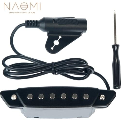 NAOMI SH-85 Guitar Pickup 6 Holes Soundhole Pickup W/ Active Power Strap End-Pin Jack Black Guitar Pickup New