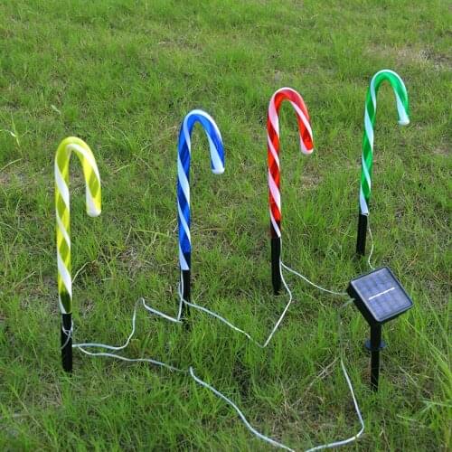 1/2/4/5PCS Solar Christmas Candy Cane Lights Lawn Lamp Outdoor Waterproof Solar Lights LED Xmas Decor Garden Pathway Yard Light