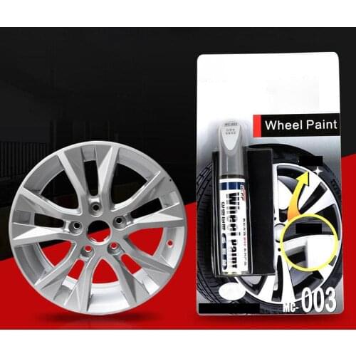 1pc 12ML Car Wheel Hub Scratch Repair Pen Aluminum Alloy Wheel Hub Renovation Paint Brush Wheel Hub Silver Spray Paint Pens