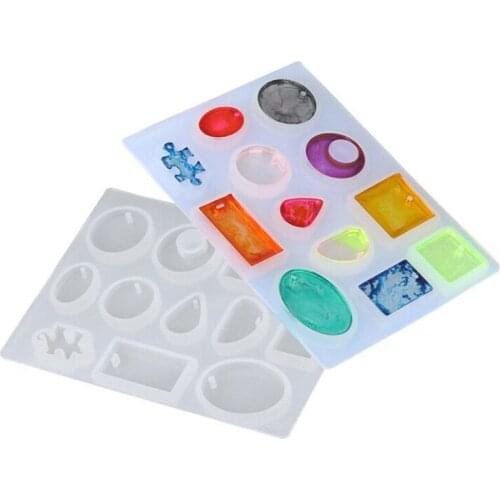 12 Design Cabochon Silicone Mold Charms Jewelry Resin Mold Necklace Pendant Making DIY Hand Craft Resin Molds For Jewelry