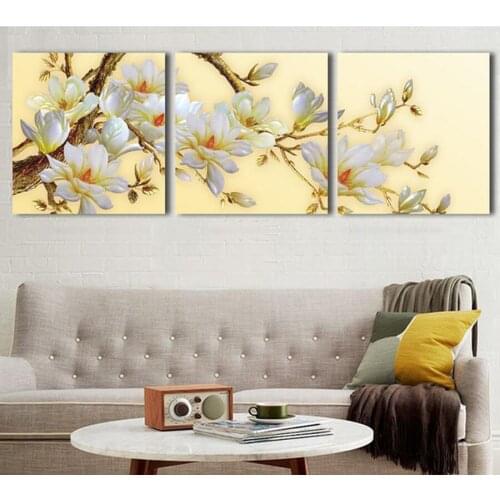 3pcs,diamond embroidery White Orchid Flower,5d diamond painting,full diamond mosaic picture of rhinestones cross stitch C181