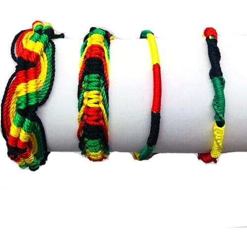 Free Shipping!! handmade Rasta Friendship Bracelet Wristband Cotton Silk Reggae Jamaica Surfer Boho Adjustable Jewellery
