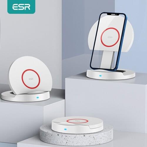ESR Magnetic Wireless Charger For iPhone 12 Phone Stand Fast Charging 15W Charger for Samsung Note 20/10 S21/S20 Ultra