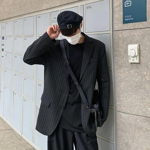 New product designer customized oversize pinstripe blazer top with detachable sleeves