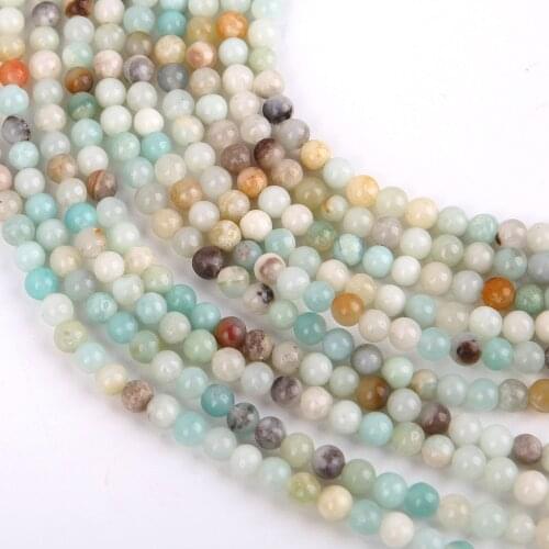 Natural Stone Amazonite Beads For Jewelry Making 4 6 8 10 12mm Perles Gem Loose Beads Bracelet Diy Necklace Spacer Bead Craft