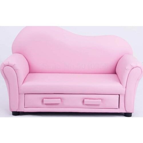 Childrens mini sofa reading sofa chair storage sofa bench cute double seat leather art lazy sofa