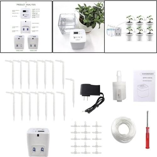 Double Pump Automatic Drip Irrigation Set for Deck Garden Flowers Gardens Potted Plants Gardening Lovers
