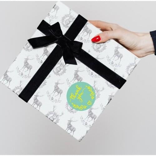 Hot Stamping Thank You Stickers Roll 500-Count Stickers Round for Wedding Birthday Party Favors Holiday Decoration TS2