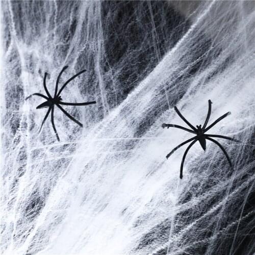 Halloween Scary Party Scene Props White Stretchy Cobweb Spider Web Horror For Halloween Party Scene Props Decoration Supplies
