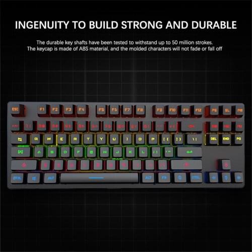 Gamer Mechanical Keyboard 87 keys Game Anti-ghosting Blue Switch Color Backlit Wired Keyboard For pro Laptop PC Gaming Keyboard