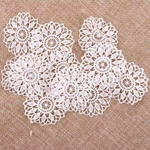 30pcs Beautiful White Color Net Lace Trim Embroidered Lace Ribbon For Sewing Wedding Decoration DIY 45mm