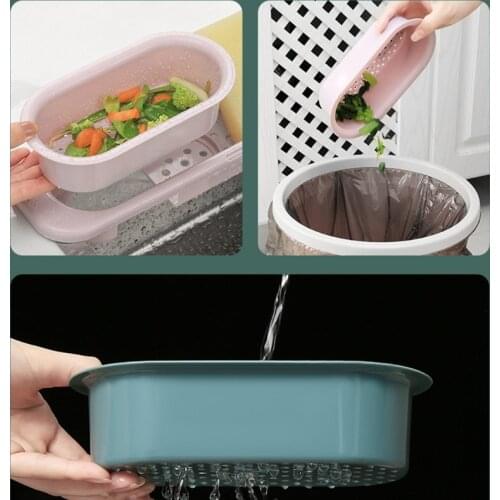 Kitchen Telescopic Sink Rack Shelf Sponge Drain Expandable Storage Basket Holder Caddy No Drilling for Home Use