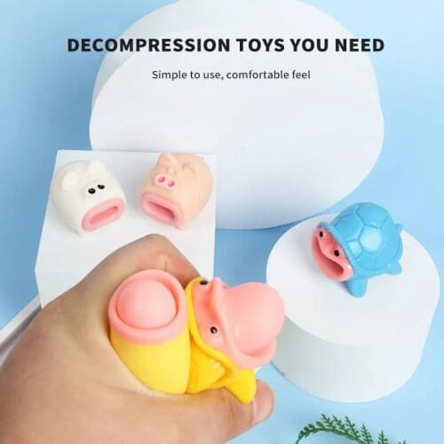Cute Fidget Toys Pig Fish Tortoise Clown Decompression Toys Creative Tongue Out Antistress Mini Vent Birthday Christmas Gift