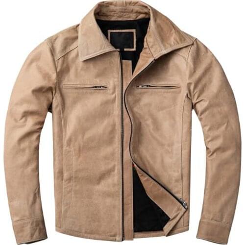 Automotive Sheepskin Jackets and Coats For Men Vintage Flight Mens Real Leather Overcoats Fashion Mens Clothing Streetwear A971