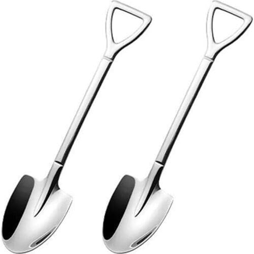 Stainless Steel Sharp Scoops Ice Cream Shovel Spoon Family Kitchens And Restaurants Kitchen Tool Cute Square 2PCS/set