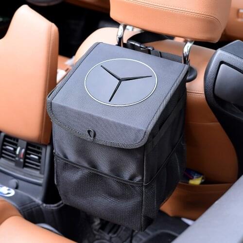 Portable Waterproof Car Trash Can Bin Auto Car Accessories Organizer Garbage Dump For Trash Can Cars Storage Pockets Closeable