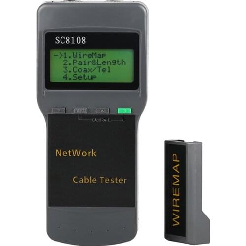 SC8108 Portable LCD Network Tester Meter&LAN Phone Cable Tester & Meter With LCD Display RJ45 Network Line Measuring