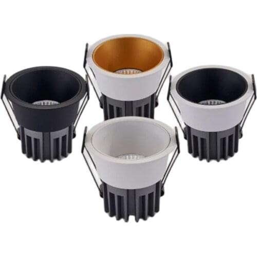 Dimmable Recessed Anti Glare COB LED Downlights 7W9W/12W/15W LED Ceiling Spot Lights AC85~265V Background Lamps Indoor Lighting