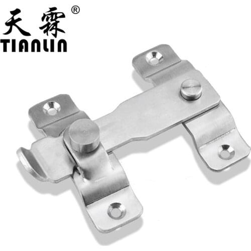 Commend thickening stainless steel pin buckle door bolt fastener button burglary-resisting door lock plug with screw