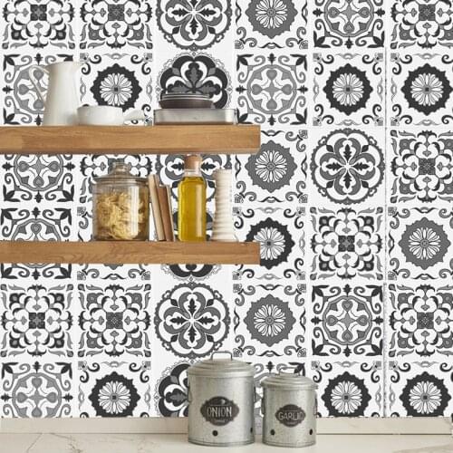 Mosaic Self Adhesive Tile Backsplash Wall Sticker Vinyl Bathroom Kitchen Home Decor grey color H1111