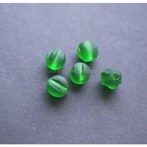 30Pieces /lot 8mm Glass lampwork beads pumpkin Beads Green Color for jewelry &DIY