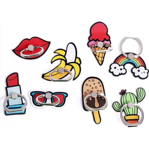 Cartoon Universal Mobile Phone Holder Ring Buckle Stand 360 Degree Rotating Bracket Mount For iPhone Xiaomi Samsung Huawei