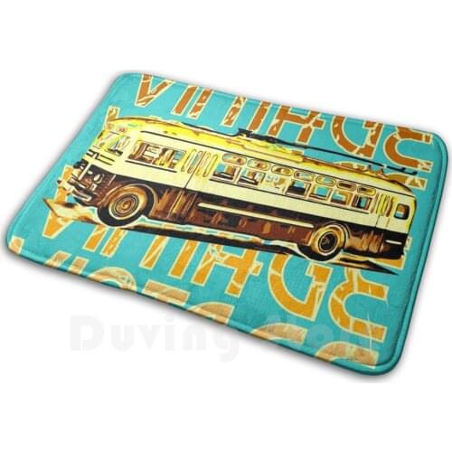 Vintage Electric Bus - Vintage Vehicle Carpet Mat Rug Cushion Soft Non - Slip Transport Public Driving Driver