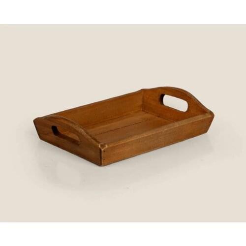 1PC Japanese Zakka manual old wooden tray grocery square real wood fruit hotel restaurant serving storage box JL 0911