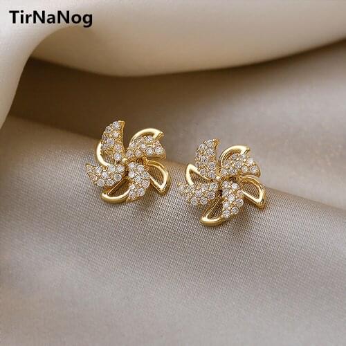 Rotatable Windmill Earrings Temperament Female Korean Earrings 2021 New Trendy Earrings Women Fashion Creativity Earrings