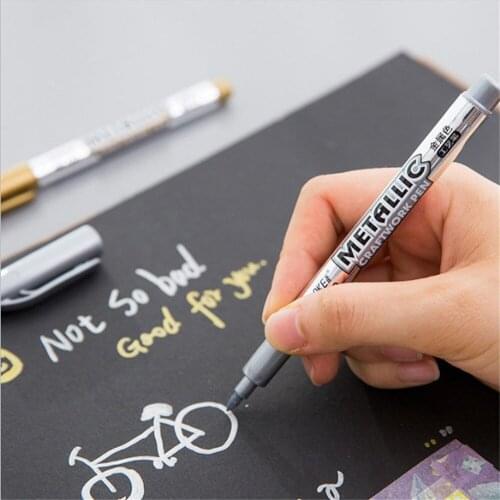 2Pcs/Lot Gold Silver Metallic Color Signing Pen DIY Paper Tag Photo Album Scrapbooking for Party Birthday Wedding Decoration