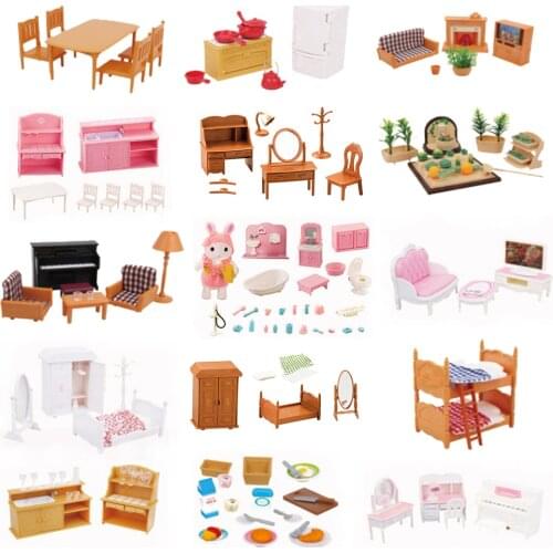 1:12 Simulation Miniature Furniture Toys Dolls Kids Baby Room Play Toy Forest Animal Family Furniture Set For Dolls Edutation
