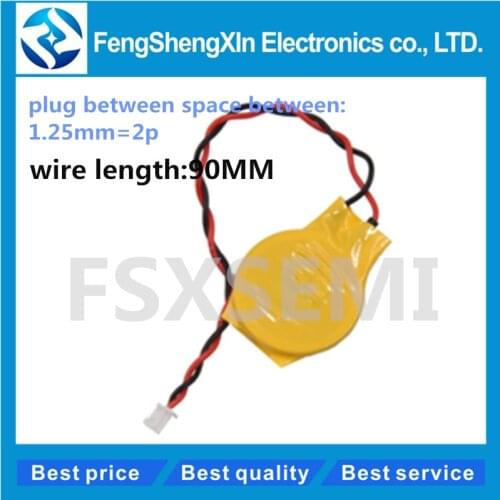 1-5)pcs/lot New CR2032 2032 band line Button battery cord 3V plug 1.25MM-2P